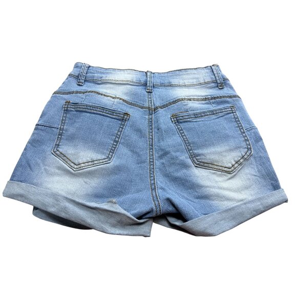 Womens Distressed Denim Shorts XS Blue - Picture 2 of 6